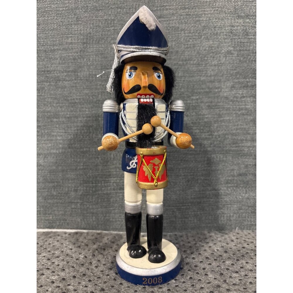 2008 Limited Edition Wooden Nutcracker Drummer Soldier Figurine With Red Drum
